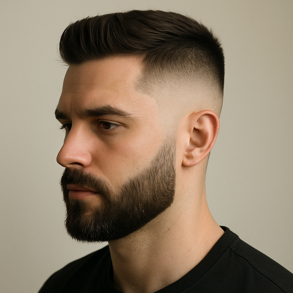 Fresh fade haircut and beard grooming